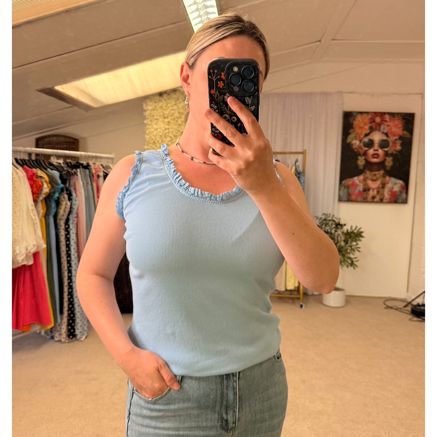 Ruffle cotton stretchy vests