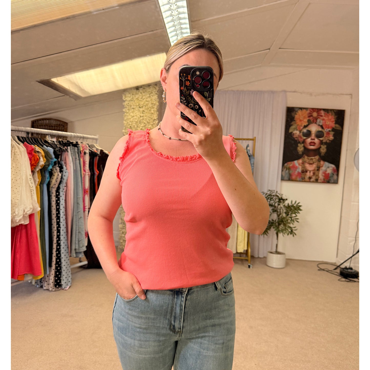 Ruffle cotton stretchy vests