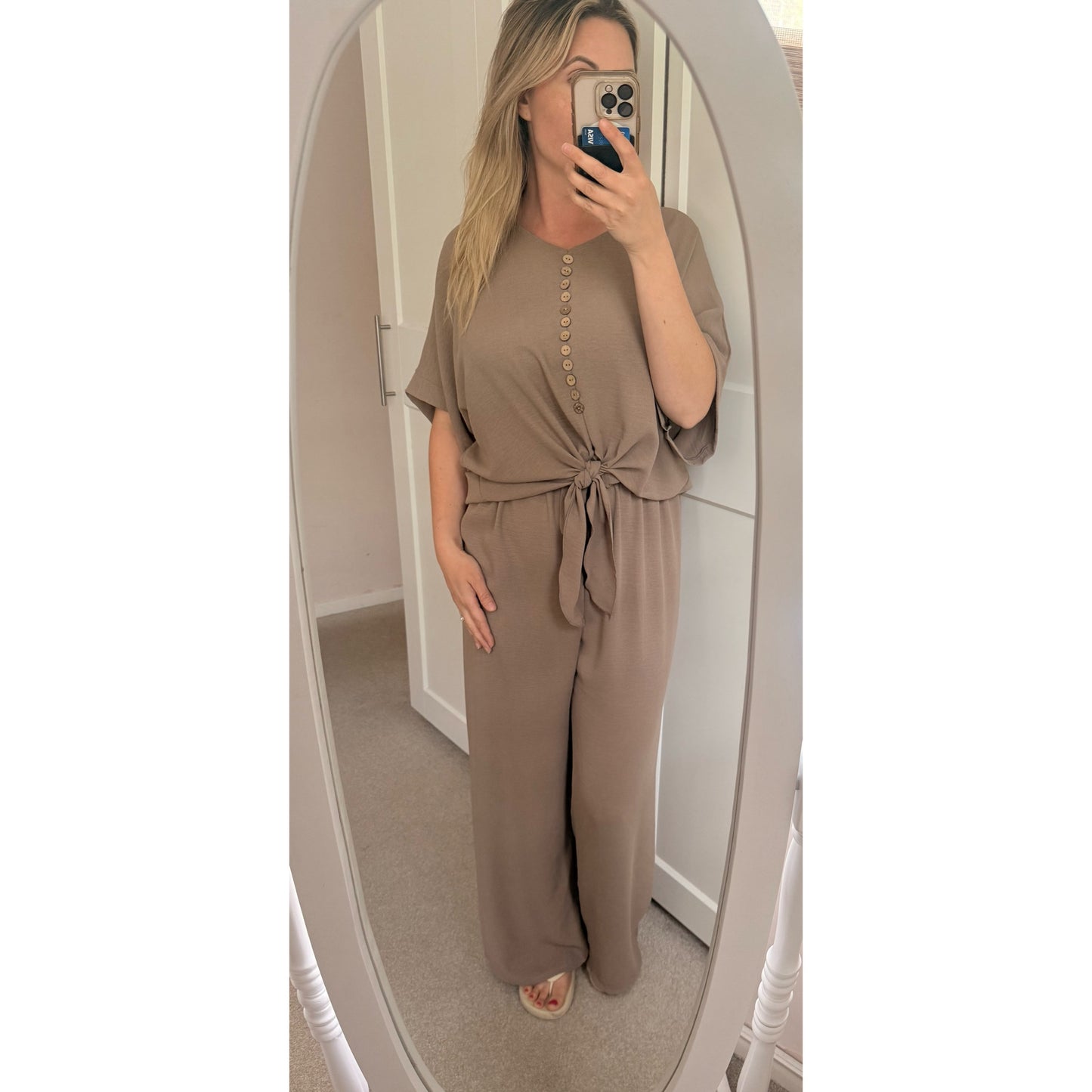 Bella button tie up two piece set