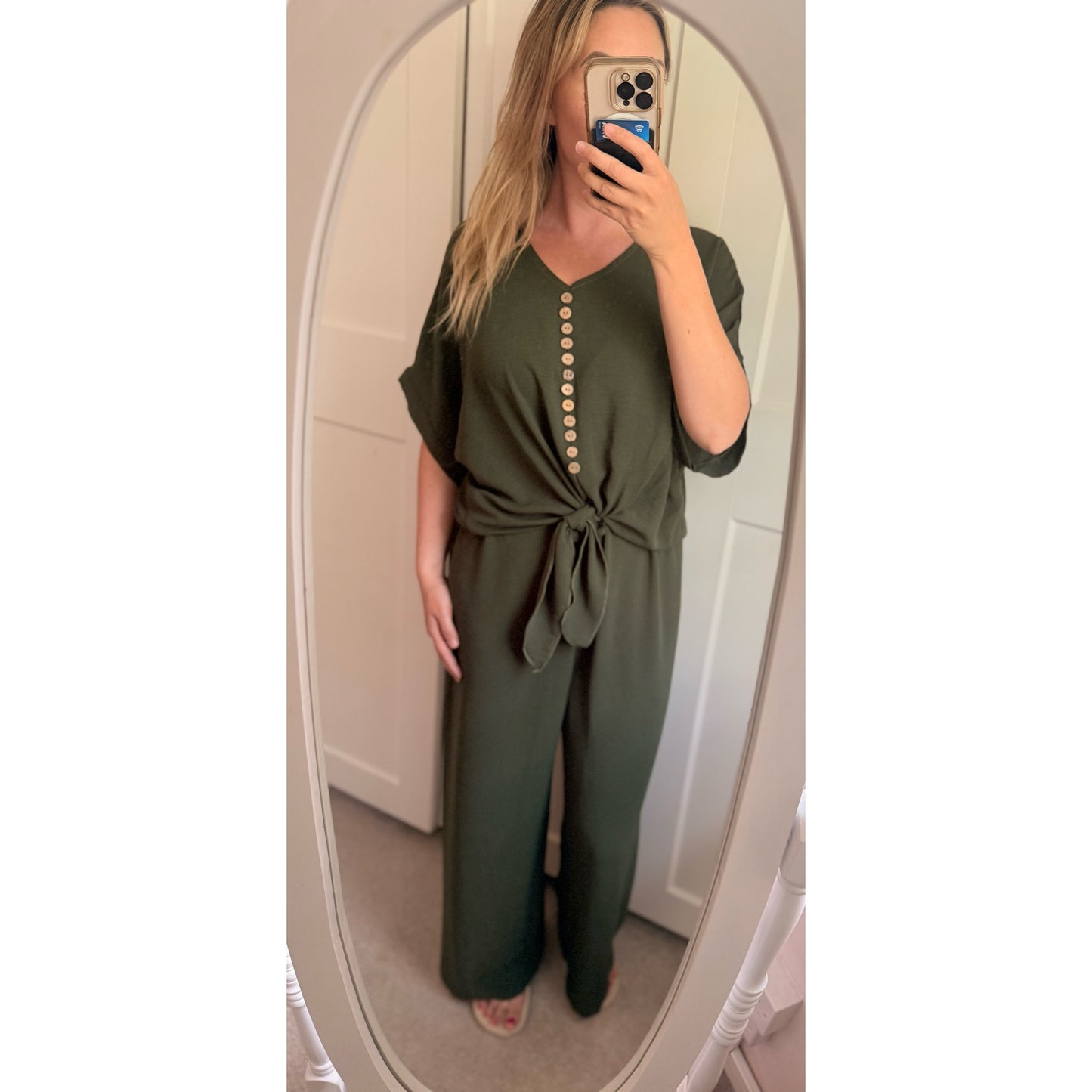 Bella button tie up two piece set