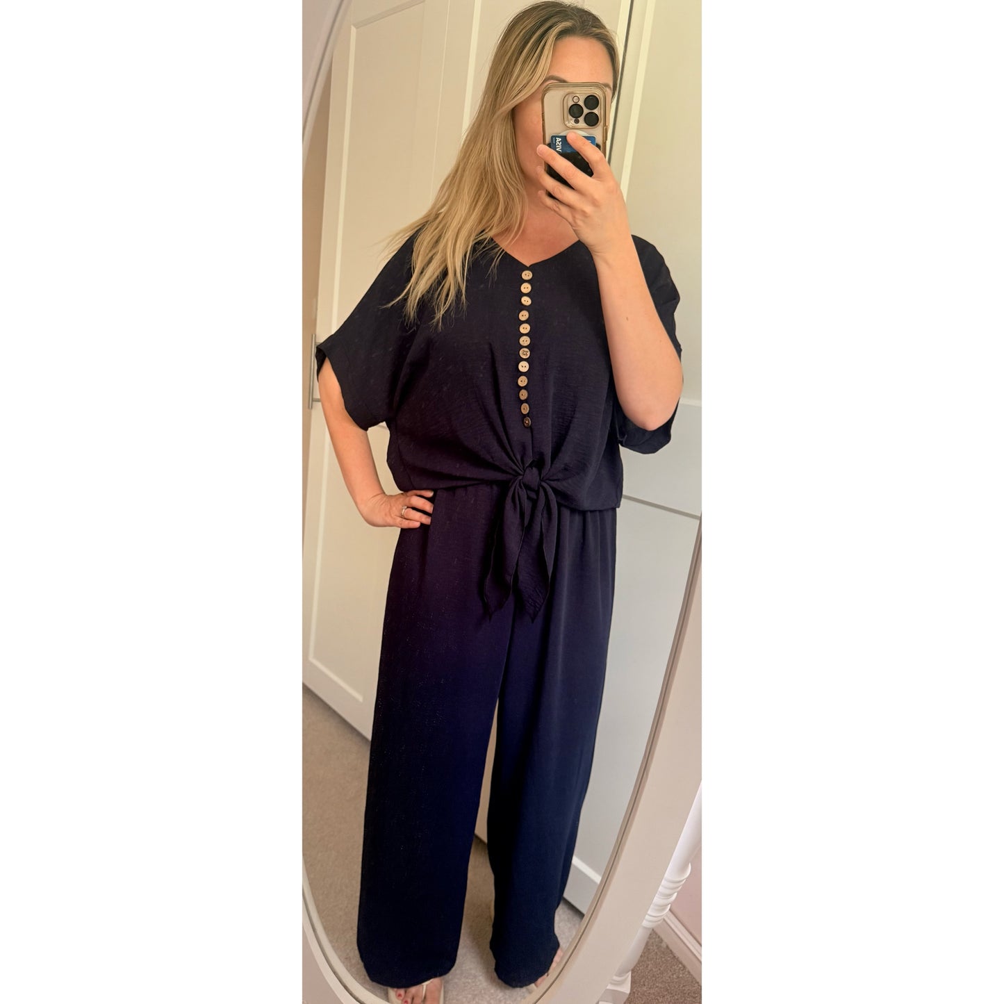 Bella button tie up two piece set