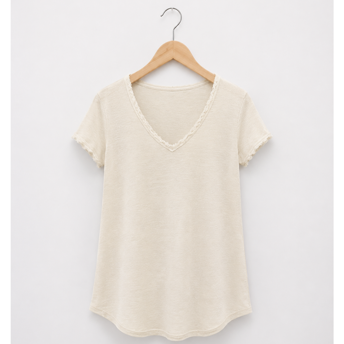 Frayed hem cotton t shirts