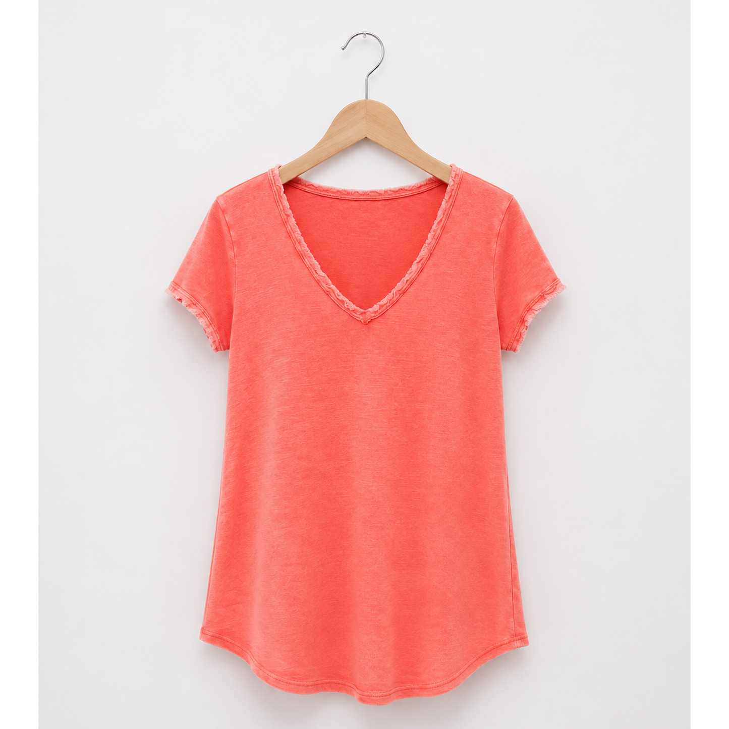 Frayed hem cotton t shirts