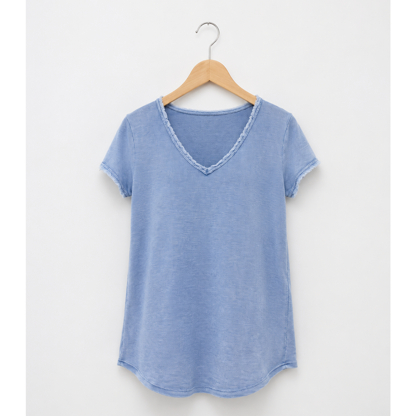 Frayed hem cotton t shirts
